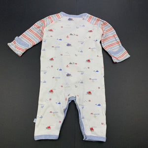 Boys Bebe by Minihaha, cotton romper, whales, GUC, size 000,  