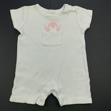 Load image into Gallery viewer, Girls Seed, white cotton romper, penguin, FUC, size 000,  