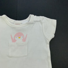 Load image into Gallery viewer, Girls Seed, white cotton romper, penguin, FUC, size 000,  