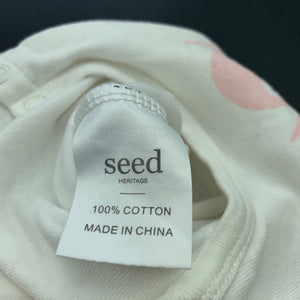 Girls Seed, white cotton romper, penguin, FUC, size 000,  