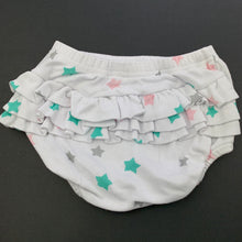 Load image into Gallery viewer, Girls Meemini, cotton ruffle bloomers / nappy cover, GUC, size 000,  
