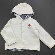 Load image into Gallery viewer, Girls Debenhams, reversible white/navy stripe cotton hooded top, GUC, size 0,  