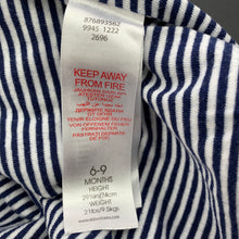 Load image into Gallery viewer, Girls Debenhams, reversible white/navy stripe cotton hooded top, GUC, size 0,  