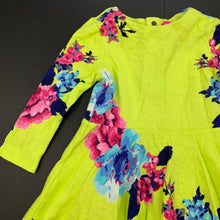 Load image into Gallery viewer, Girls Joules, floral cotton long sleeve casual dress, GUC, size 0, L: 40cm