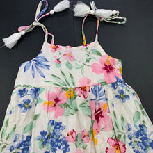 Load image into Gallery viewer, Girls Milkshake, lined floral cotton summer dress, EUC, size 3, L: 62cm