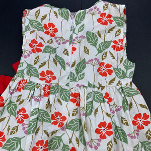 Girls lightweight, floral cotton dress, no labels, armpit to armpit: 23cm, GUC, size 0, L: 41cm