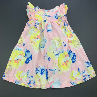Girls Carters, lightweight floral cotton dress, EUC, size 1, L: 43cm