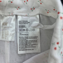 Load image into Gallery viewer, Girls H&amp;M, white leggings / bottoms, cherries, GUC, size 0,  