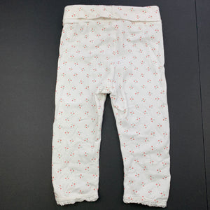 Girls H&M, white leggings / bottoms, cherries, GUC, size 0,  