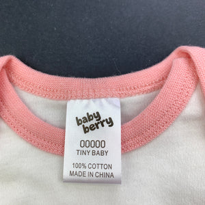 Girls Baby Berry, cotton bodysuit / romper, daddy, EUC, size 00000,  