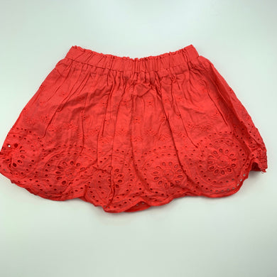 Girls KID, lined broderie cotton skirt, elasticated, L: 25cm, EUC, size 2,  