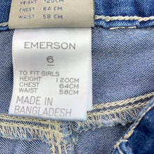 Load image into Gallery viewer, Girls Emerson, blue stretch denim shorts, adjustable, EUC, size 6,  