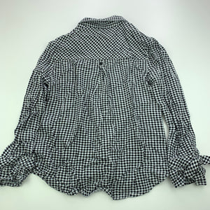 Girls Target, black & white lightweight long sleeve shirt, EUC, size 10,  