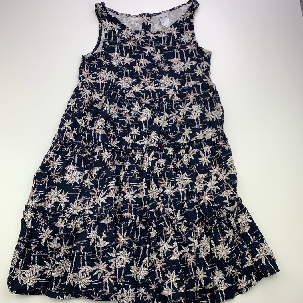 Girls Anko, navy lightweight casual dress, EUC, size 7, L: 68cm