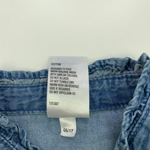 Load image into Gallery viewer, Girls H&amp;T, chambray cotton long sleeve shirt, GUC, size 1,  