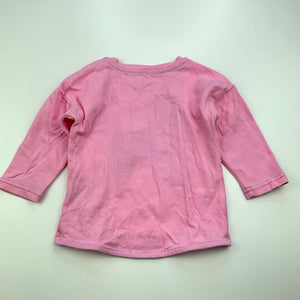 Girls BQT, pink stretchy long sleeve top, unicorn, GUC, size 0,  