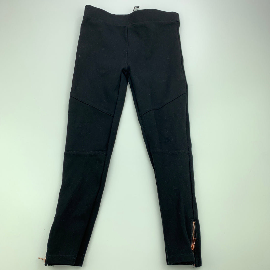 Girls Peter Morrissey, black stretchy pants, elasticated, Inside leg: 42cm, EUC, size 5,  