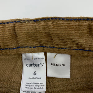 Boys Carters, corduroy cotton pants, adjustable, EUC, size 00,  