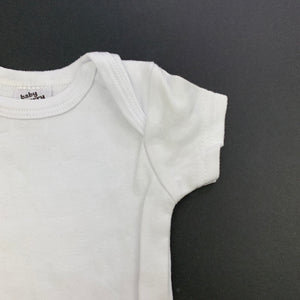 unisex Baby Berry, white cotton bodysuit / romper, GUC, size 000,  