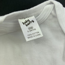 Load image into Gallery viewer, unisex Baby Berry, white cotton bodysuit / romper, GUC, size 000,  