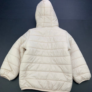 Girls Anko, beige hooded puffer jacket / coat, EUC, size 4,  