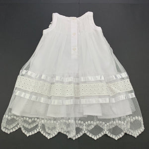 Girls Target, lined tulle & broderie party dress, EUC, size 0, L: 49cm