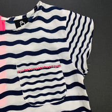 Load image into Gallery viewer, Girls Sista, navy stripe lightweight top, small catch on front, FUC, size 7,  