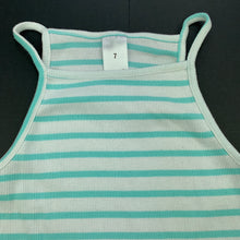 Load image into Gallery viewer, Girls Target, blue stripe stretchy singlet top, GUC, size 7,  