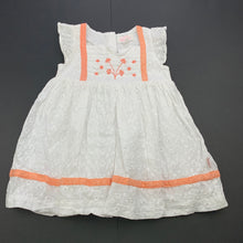 Load image into Gallery viewer, Girls Pumpkin Patch, lined broderie cotton party dress, FUC, size 0, L: 42cm