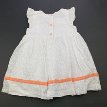 Load image into Gallery viewer, Girls Pumpkin Patch, lined broderie cotton party dress, FUC, size 0, L: 42cm