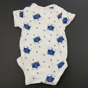 Boys Target, cotton bodysuit / romper, foxes, FUC, size 0000,  