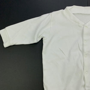 unisex white, cotton coverall / romper, EUC, size 00,  