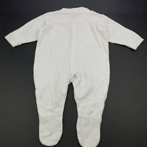 unisex white, cotton coverall / romper, EUC, size 00,  