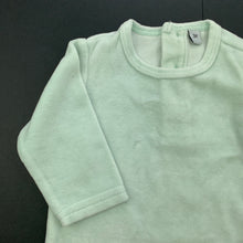 Load image into Gallery viewer, Girls velour, pale green long sleeve top, GUC, size 3 months,  