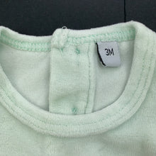 Load image into Gallery viewer, Girls velour, pale green long sleeve top, GUC, size 3 months,  