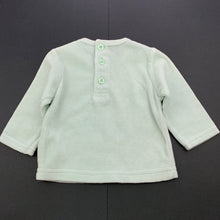Load image into Gallery viewer, Girls velour, pale green long sleeve top, GUC, size 3 months,  