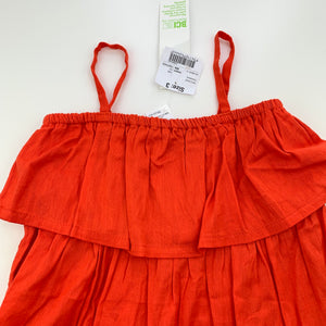 Girls Anko, persimmon lightweight cotton summer dress, NEW, size 3, L: 53cm