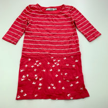 Load image into Gallery viewer, Girls Junior by DJs, pink &amp; white stretchy casual dress, FUC, size 2-3, L: 49cm