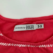 Load image into Gallery viewer, Girls Junior by DJs, pink &amp; white stretchy casual dress, FUC, size 2-3, L: 49cm