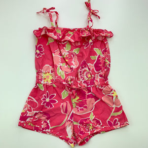 Girls Fun Spirit, lightweight floral cotton summer playsuit, GUC, size 1,  