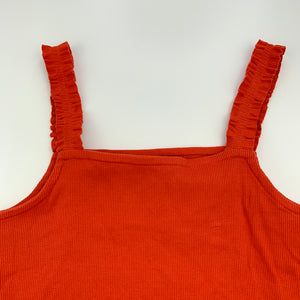 Girls Anko, orange ribbed stretchy summer top, EUC, size 12,  