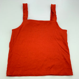 Girls Anko, orange ribbed stretchy summer top, EUC, size 12,  