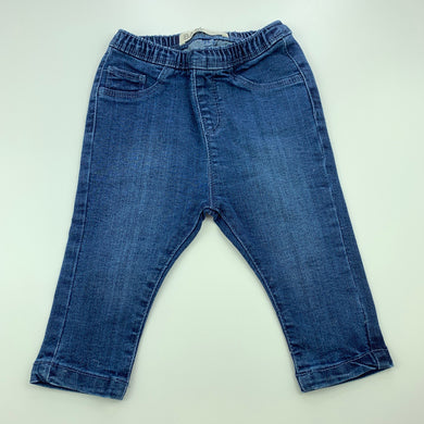 Girls Cotton On, blue stretch denim pants, elasticated, EUC, size 0,  