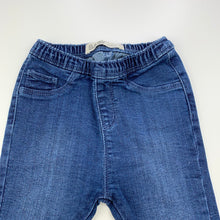 Load image into Gallery viewer, Girls Cotton On, blue stretch denim pants, elasticated, EUC, size 0,  