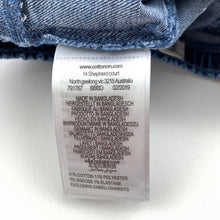 Load image into Gallery viewer, Girls Cotton On, blue stretch denim pants, elasticated, EUC, size 0,  