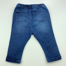 Load image into Gallery viewer, Girls Cotton On, blue stretch denim pants, elasticated, EUC, size 0,  