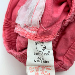 Girls EarlyDays, pink stretch cotton pants, elasticated, GUC, size 000,  