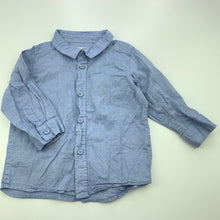 Load image into Gallery viewer, Boys H&amp;M, blue cotton long sleeve shirt, GUC, size 0,  