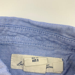 Boys H&M, blue cotton long sleeve shirt, GUC, size 0,  