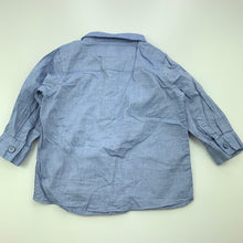 Load image into Gallery viewer, Boys H&amp;M, blue cotton long sleeve shirt, GUC, size 0,  